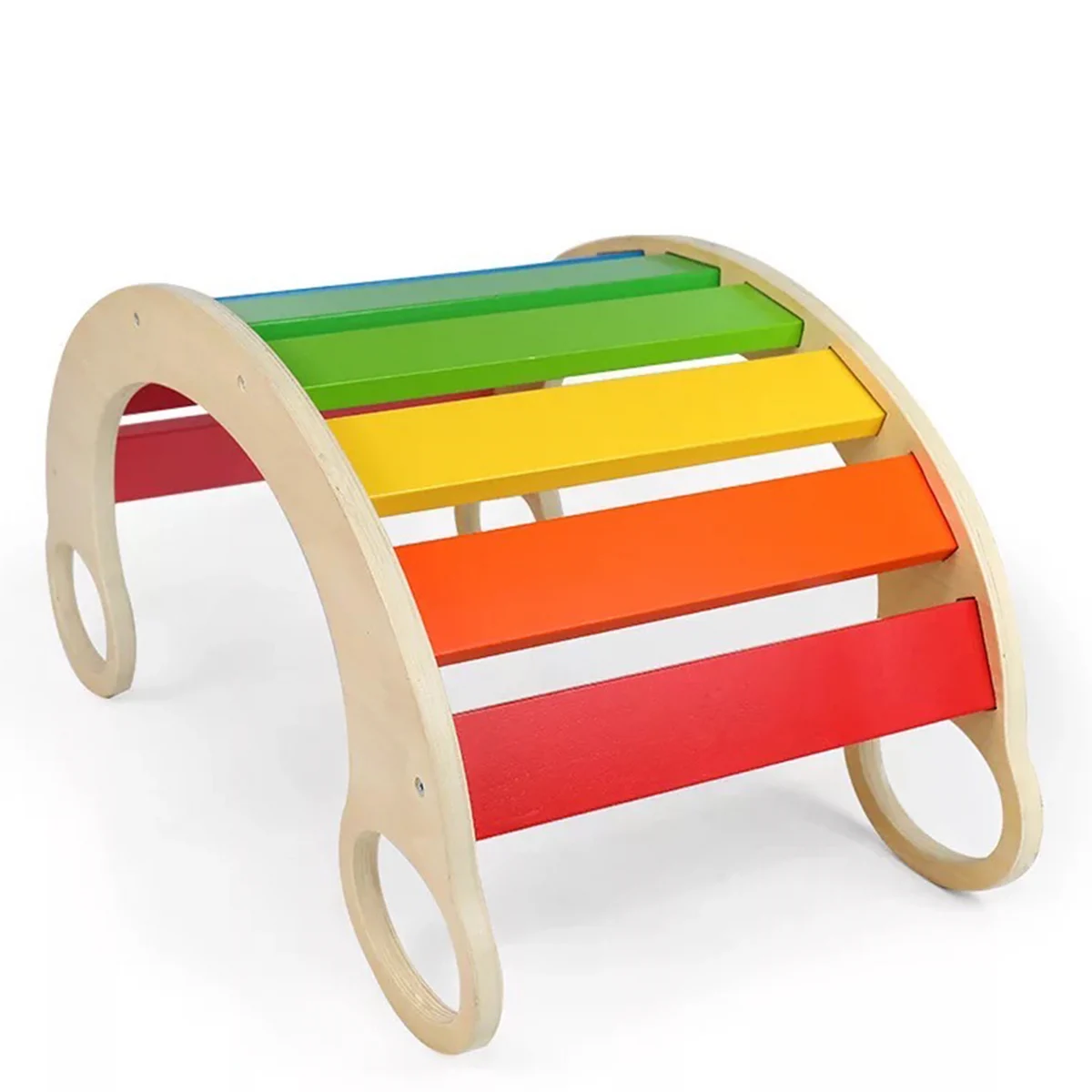 GREEN WALNUT Wooden Rainbow Rocker | Climbing Arch
