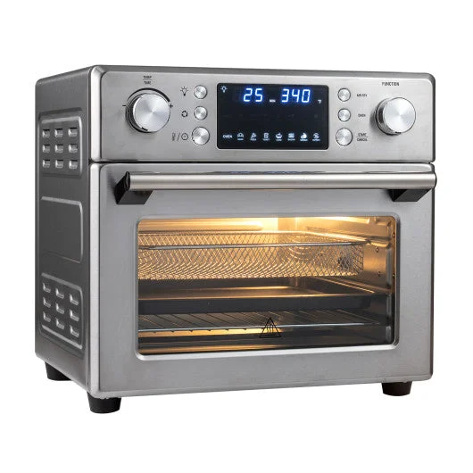 COSTWAY Stainless Steel Countertop Convection Oven With Bake-Silver