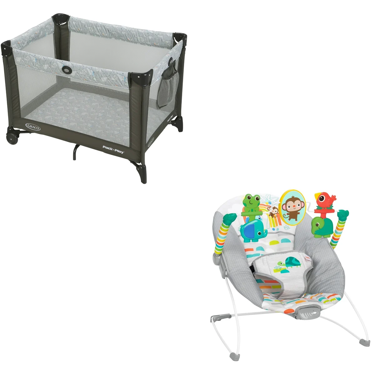 REBEL Marty Playard + Playful Paradise Baby Bouncer Bundle