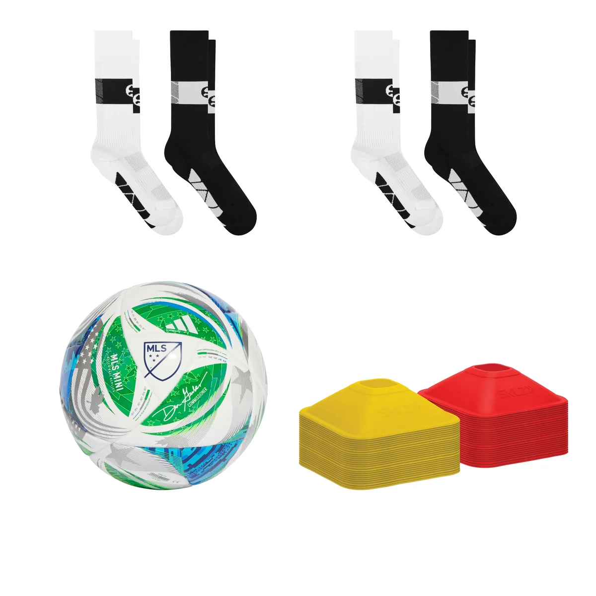REBEL Youth Soccer Training Bundle with Ball, Cones & Socks