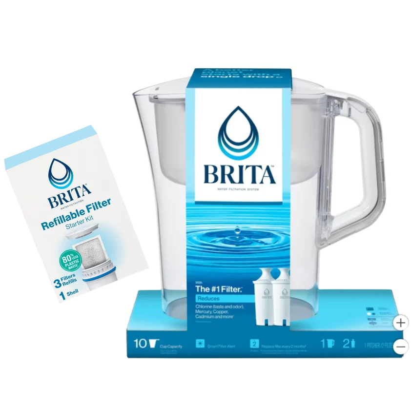 Brita Original 1 Pitcher + Refillable Water Filter Starter Kit