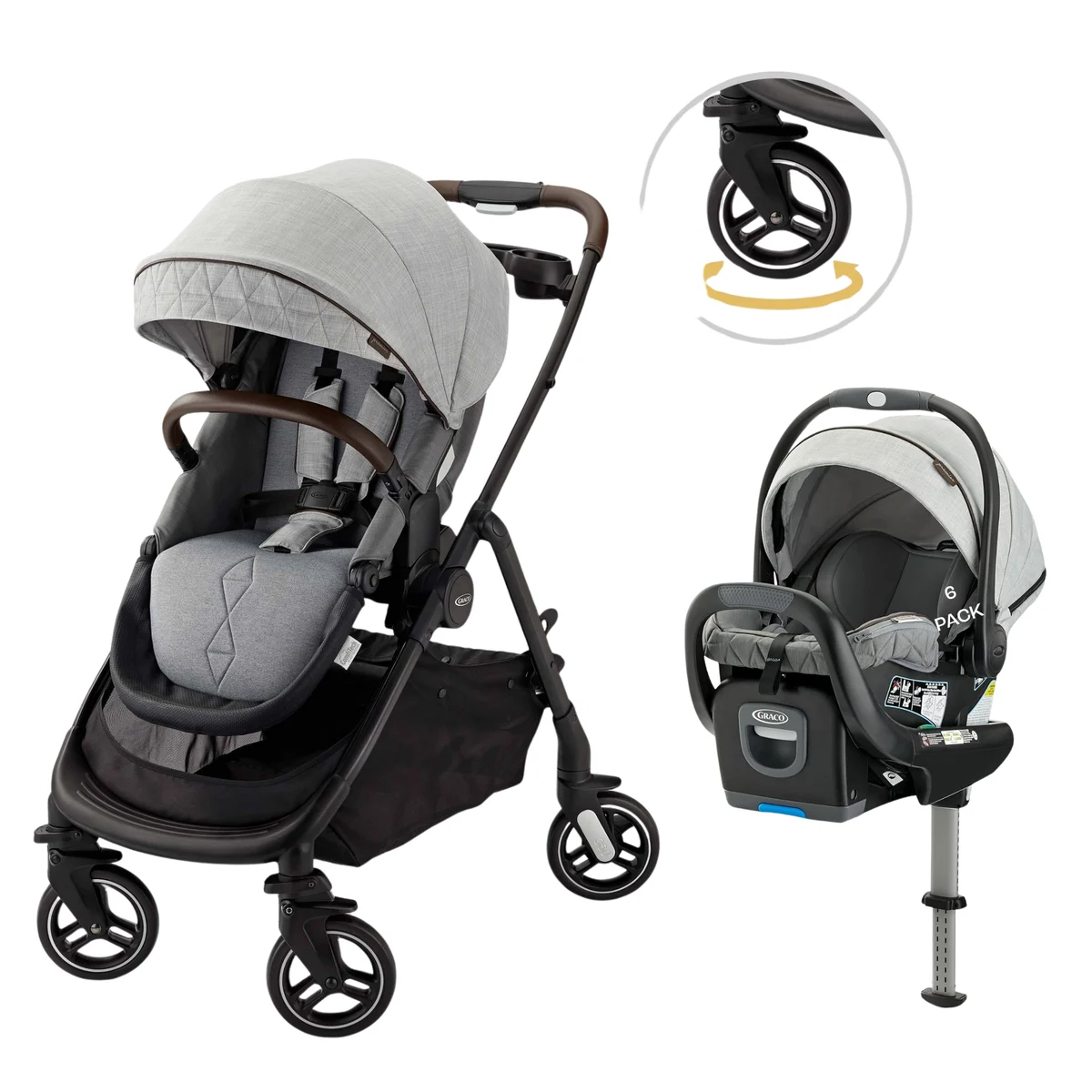 Graco Premier Modes Merge Stroller + SnugFit XT ft. Load Leg - Midtown