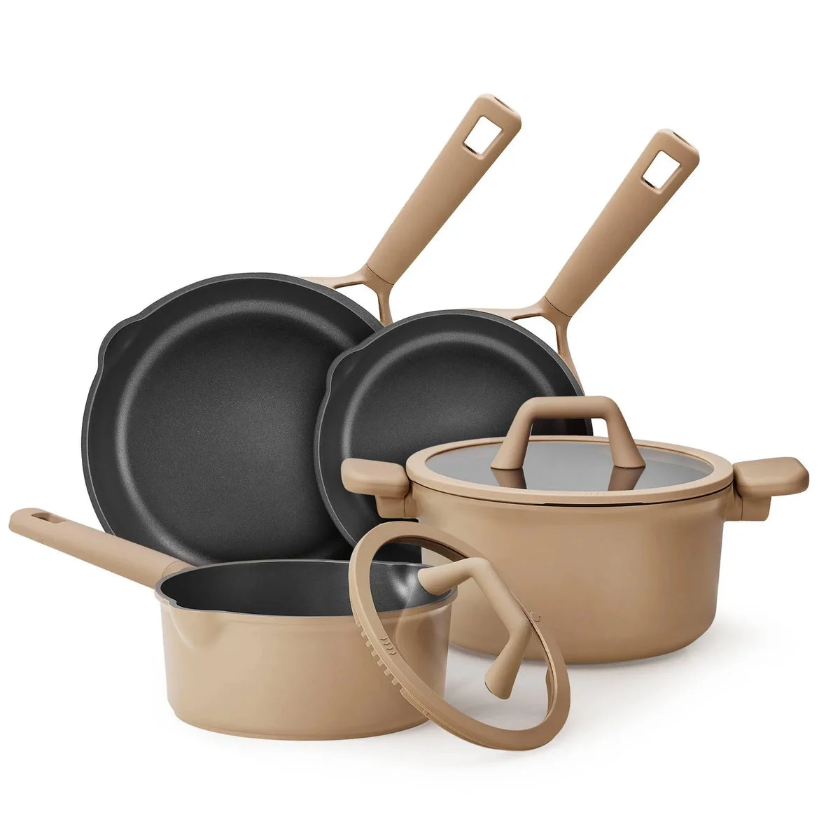 Carote 9-Piece Nonstick Cookware Set - Taupe