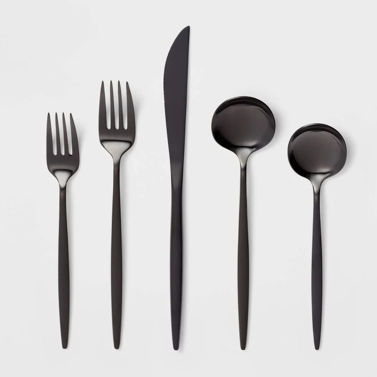 Threshold 20pc Shapleigh Flatware Set, Service for 4- Matte Black