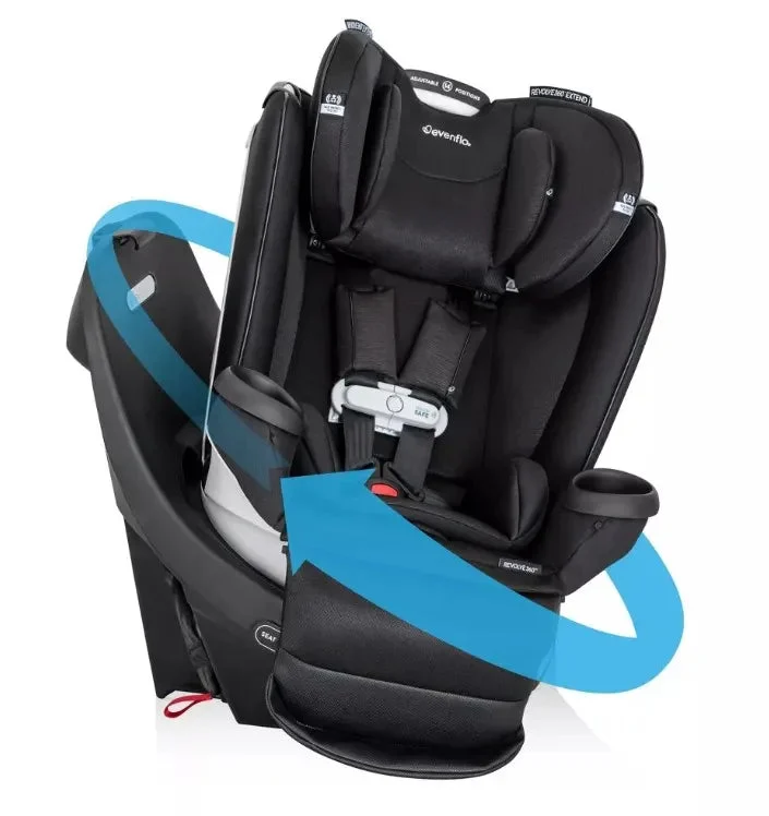 Evenflo Gold Revolve360 Extend All-in-One Rotational Car Seat with SensorSafe - Onyx Black