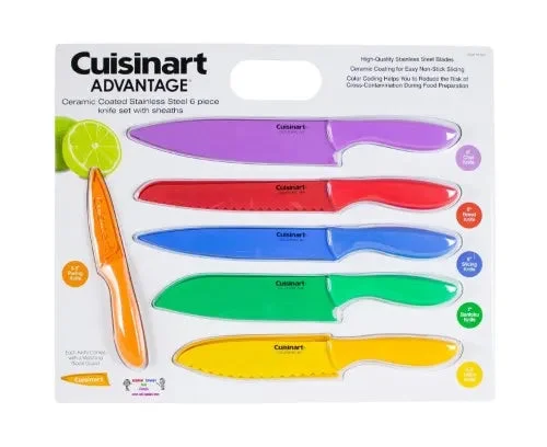 Cuisinart Ceramic Coated Knives with Sheaths - 6PC