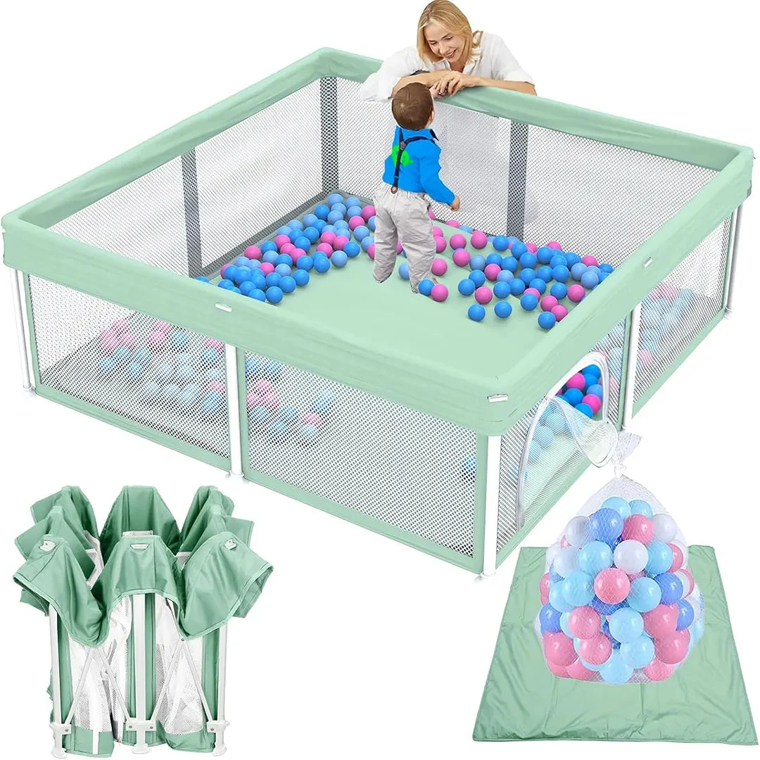 Torevsior Foldable Baby Playpen with Mat, 50