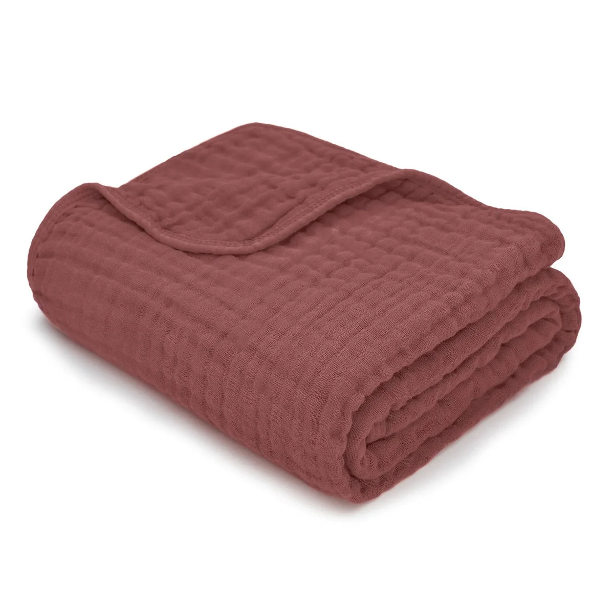 Comfy Cubs Large Baby Muslin Blanket - Wine