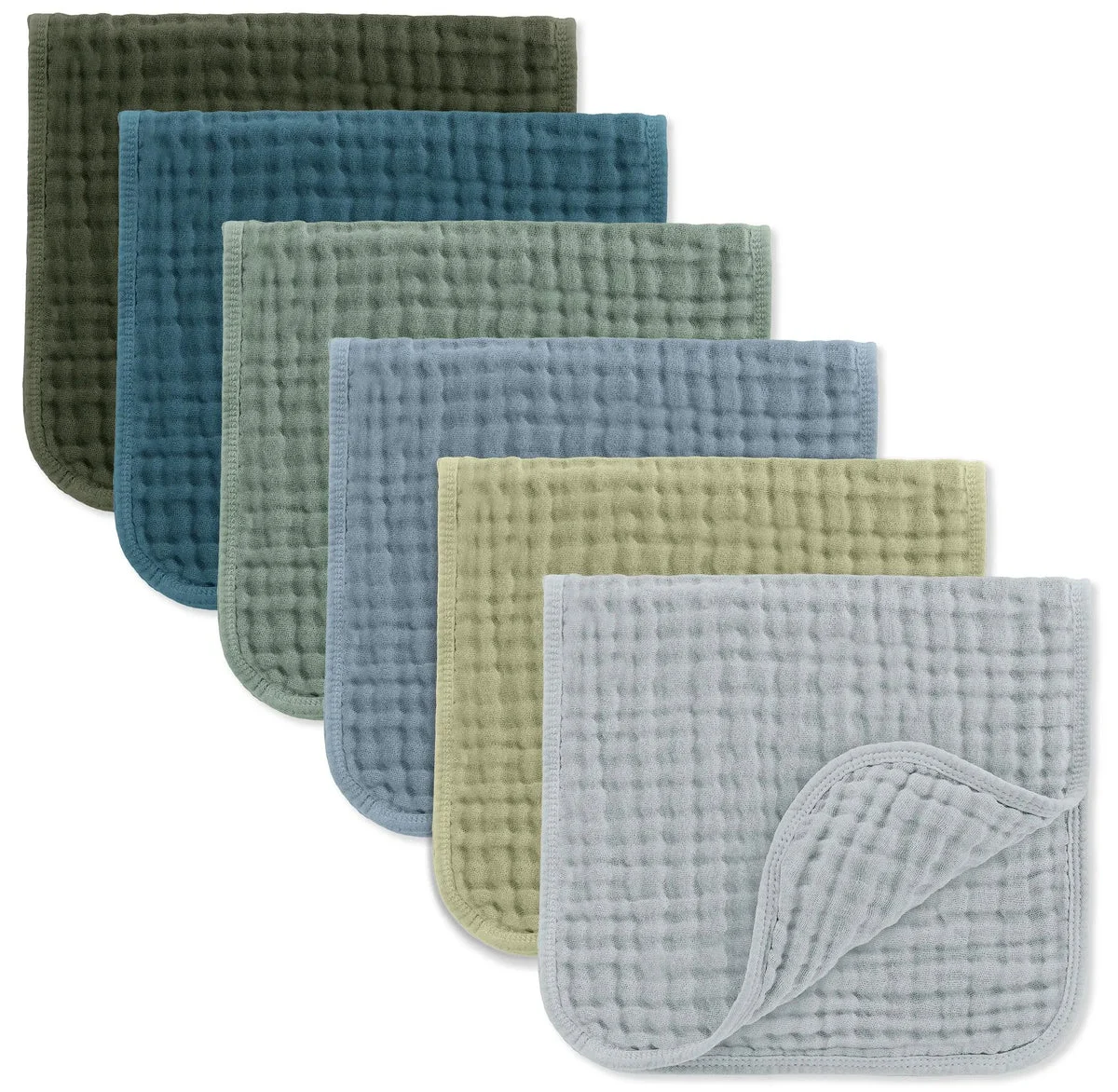 Comfy Cubs Muslin Burp Cloths - Multicolor Boy, Pack of 6