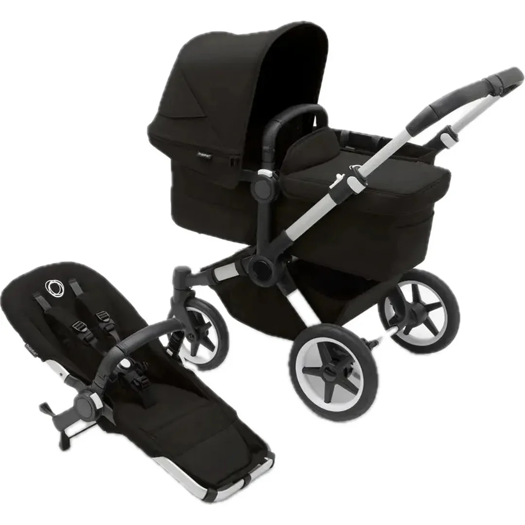 Bugaboo Donkey 5 Mono Complete Single to Double Side-by-Side Stroller - Aluminum/Midnight Black