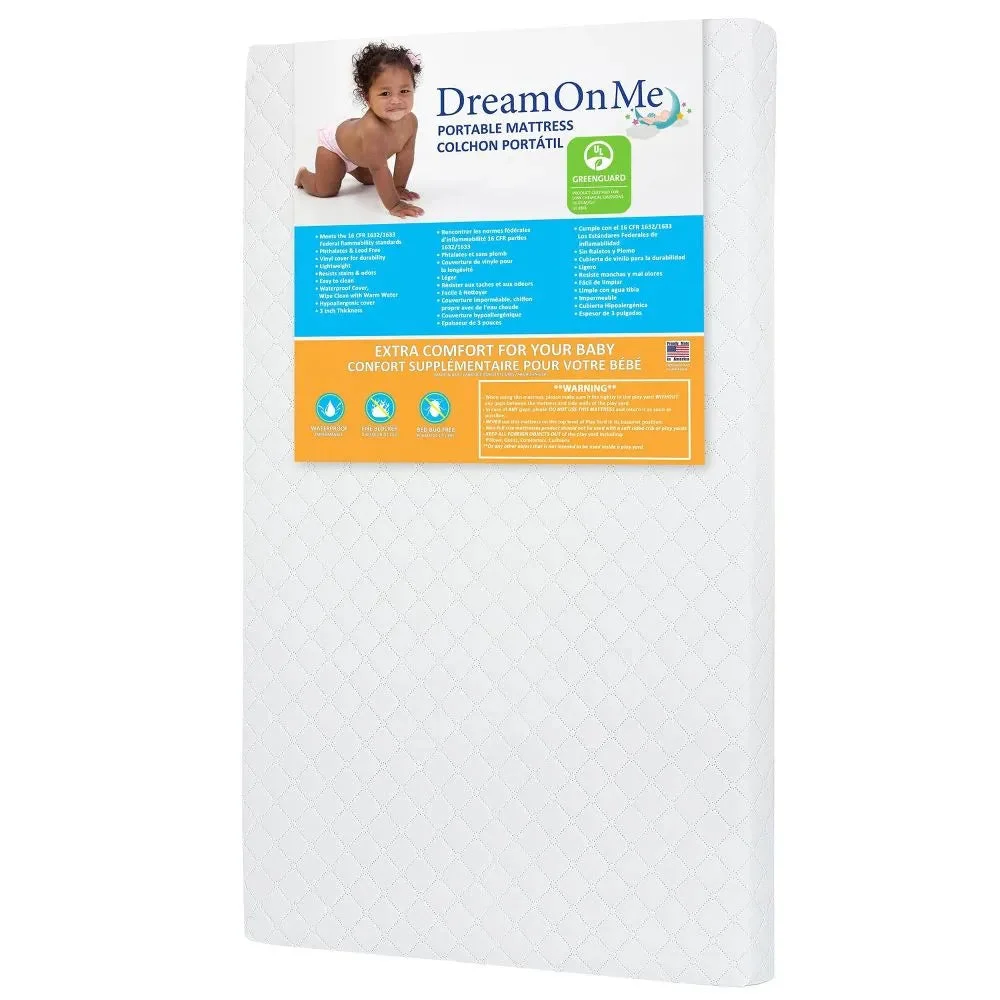 Dream On Me Extra Firm Fiber Crib Mattress - White