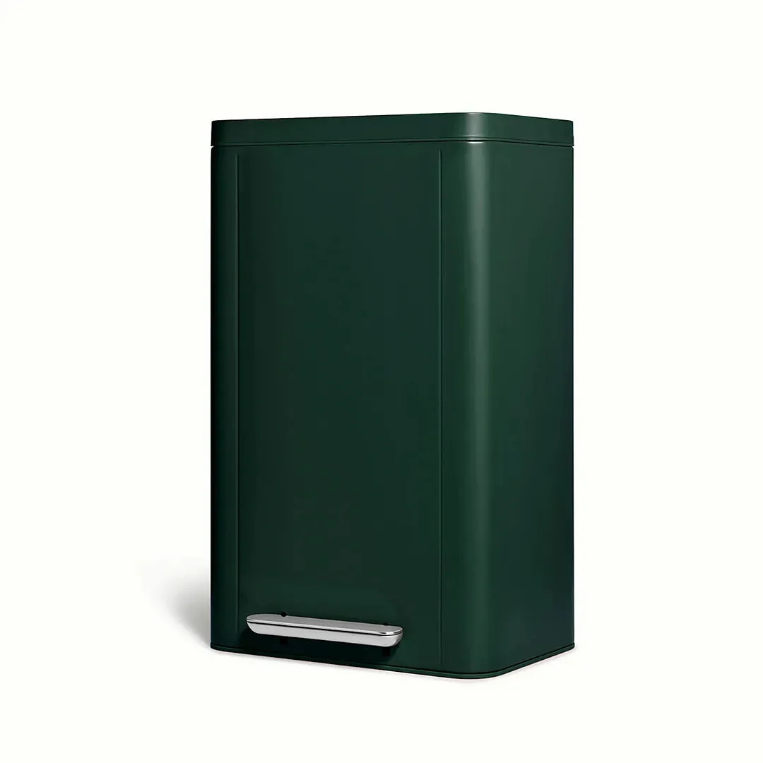 Caraway 45L Rectangular Step Trash Can - Emerald