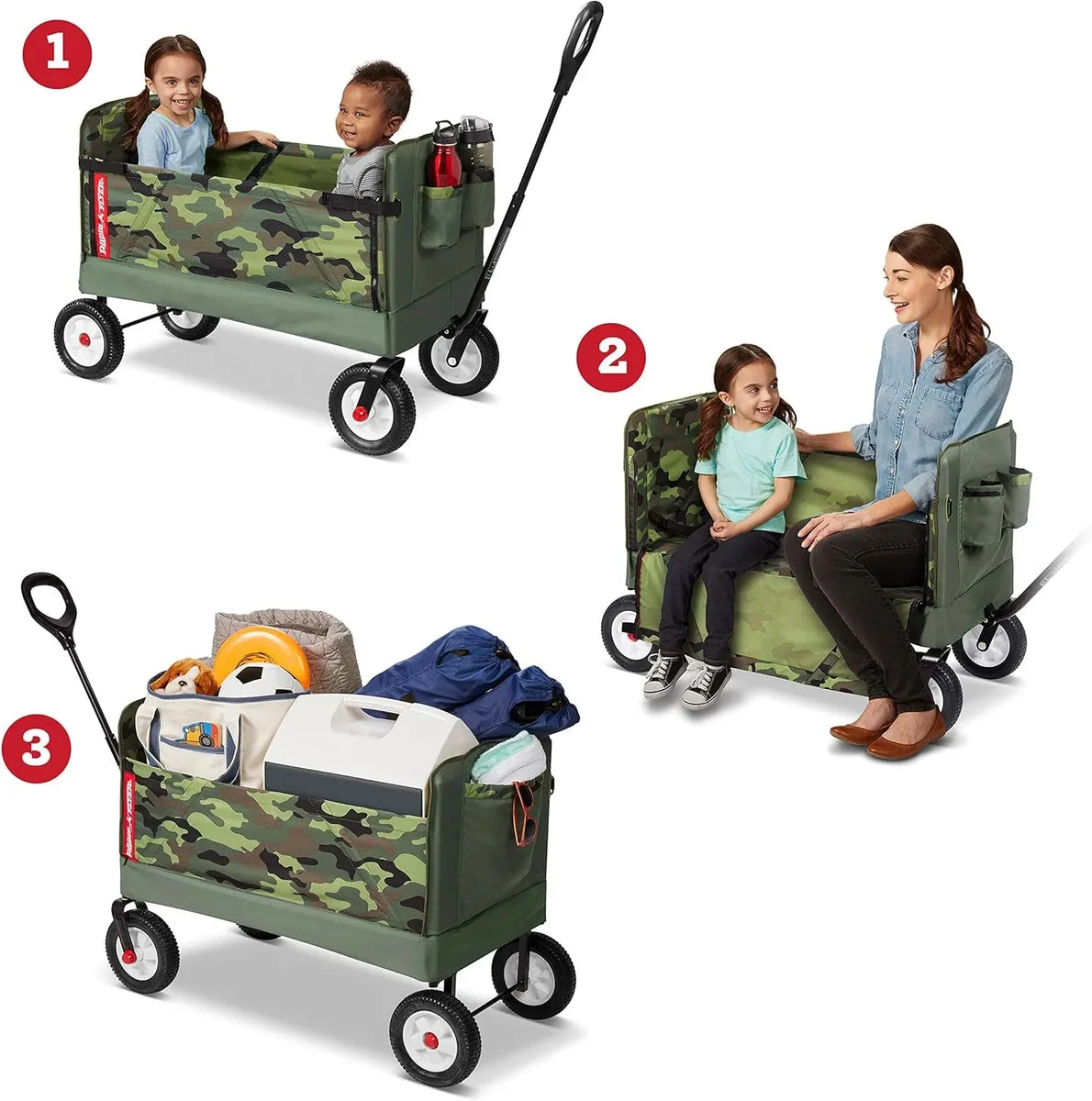 Radio Flyer 3-in-1 Camo Folding Wagon - Green