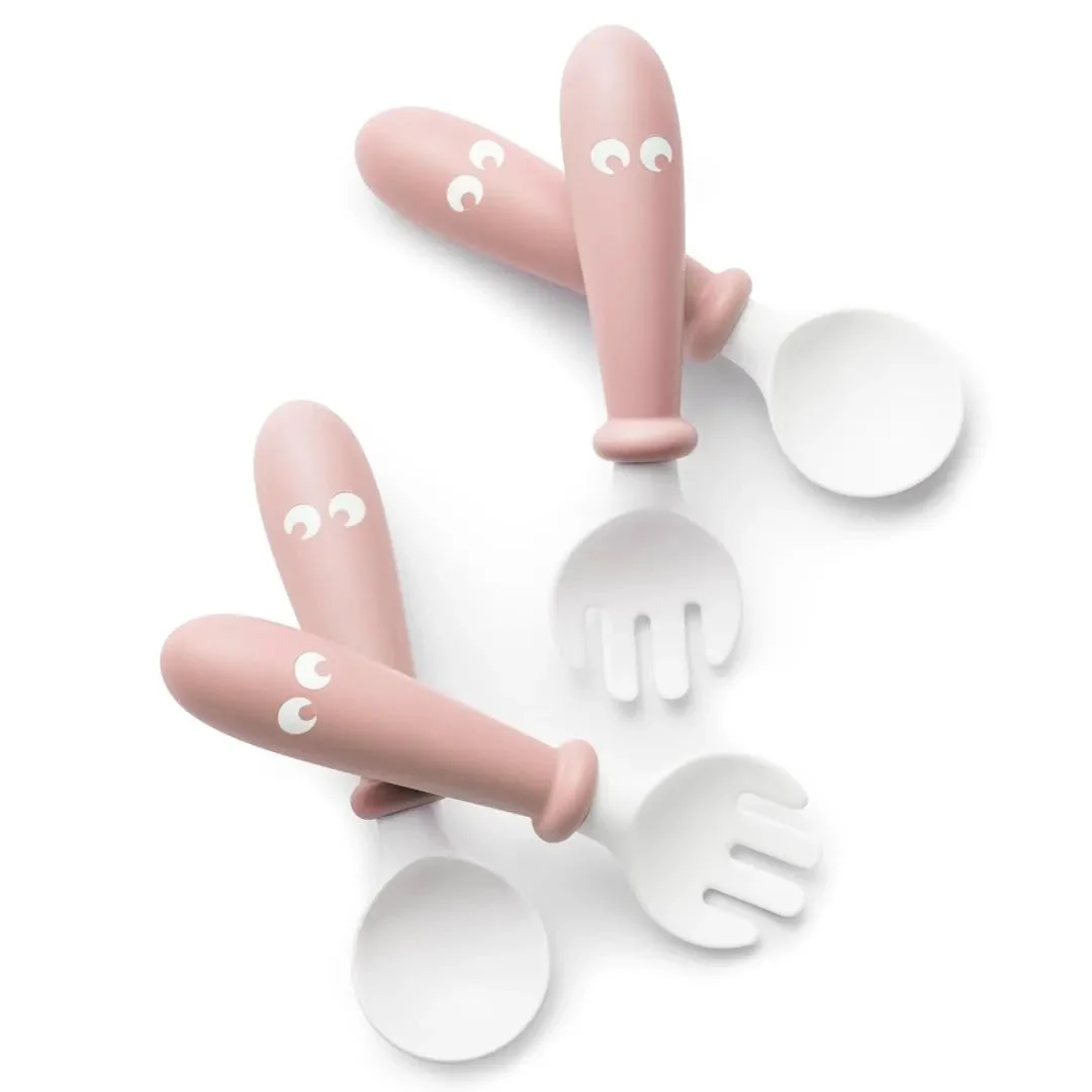 BabyBjörn Baby Spoon and Fork Set - Powder Pink