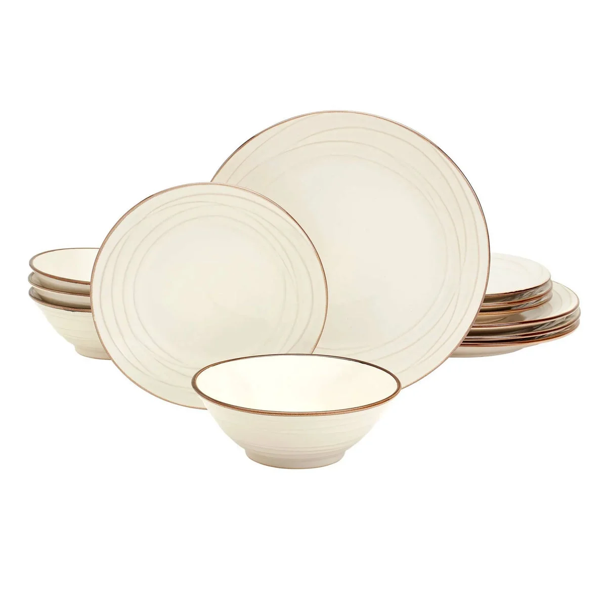 Tabletops Gallery 12pc Stoneware Dinnerware Set - White