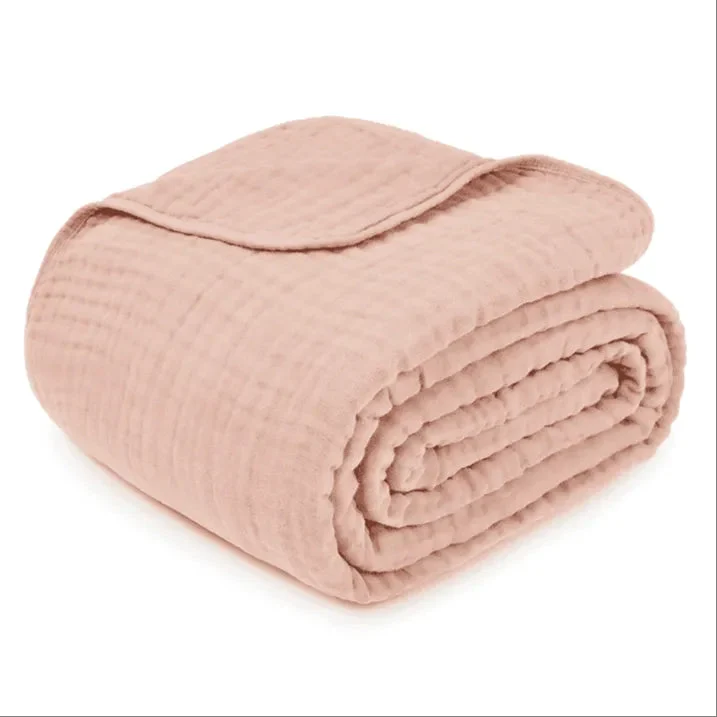 Comfy Cubs Muslin Blanket King 108” x 90” - Blush
