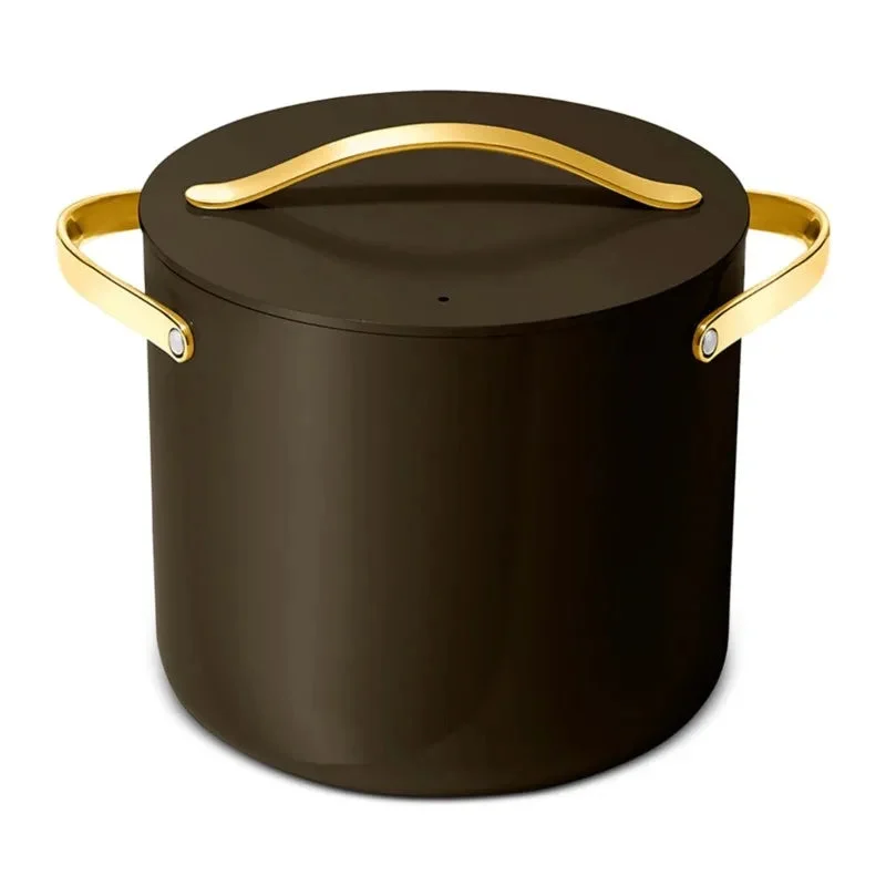 Caraway 12 Qt Nonstick Ceramic Pot with Lid - Black/Gold