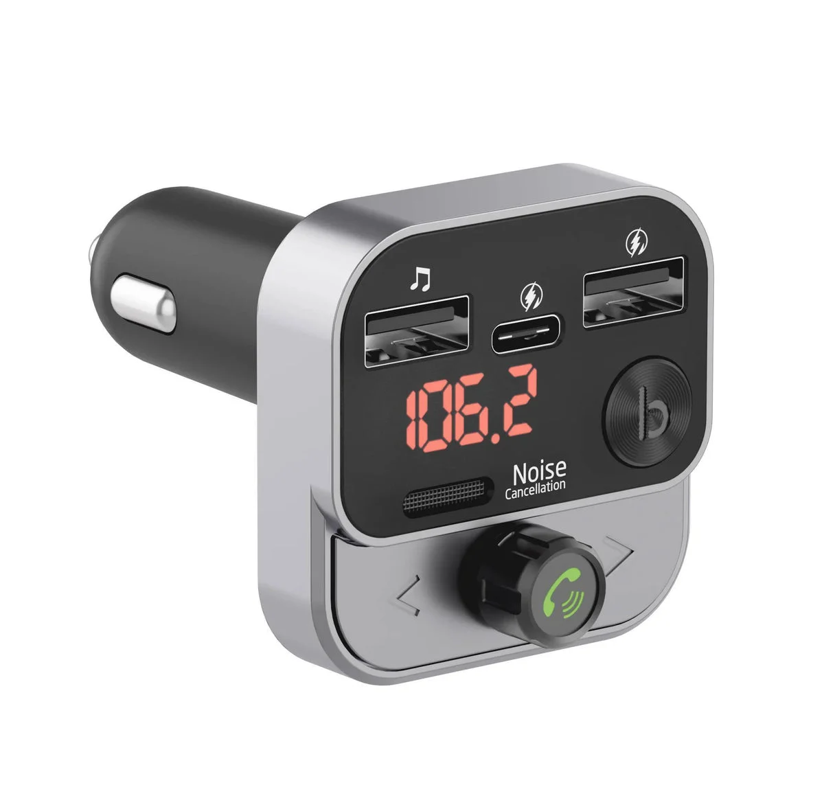 Just Wireless Wireless FM Transmitter with USB-C and USB-A Charging Port