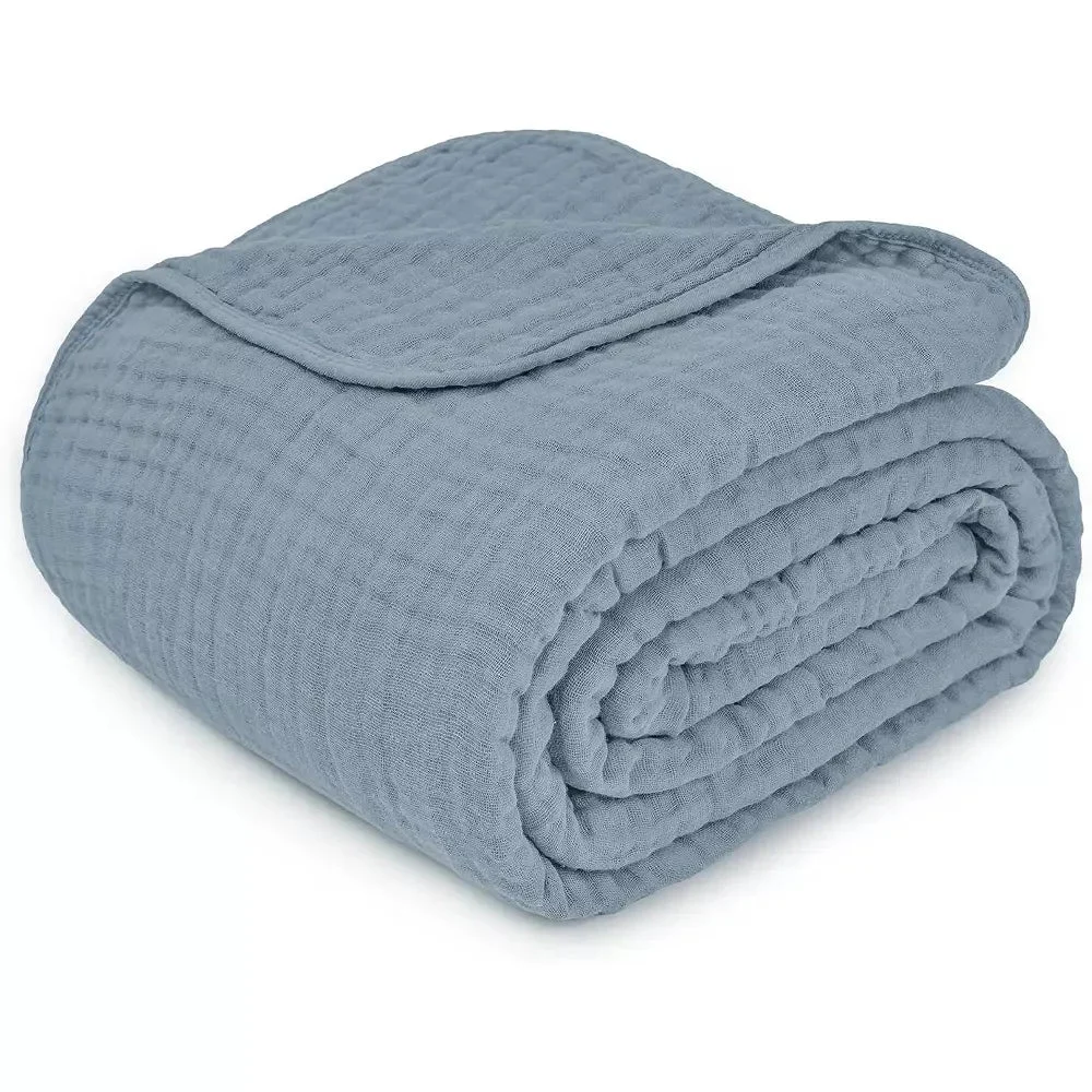 Comfy Cubs Muslin Cotton Blanket for Adults, Queen 90