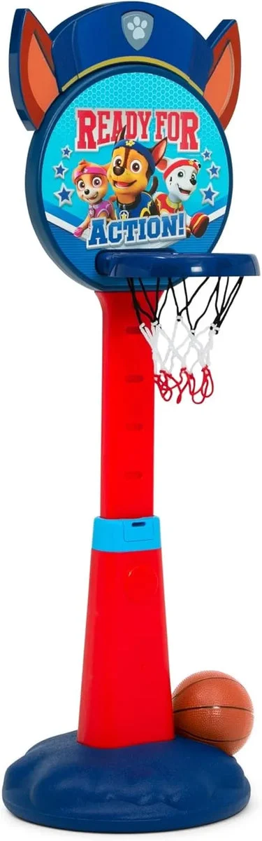 Delta Children PAW Patrol Plastic Basketball Set Includes Basketball Hoop, 1 Basketball and Ball Pump