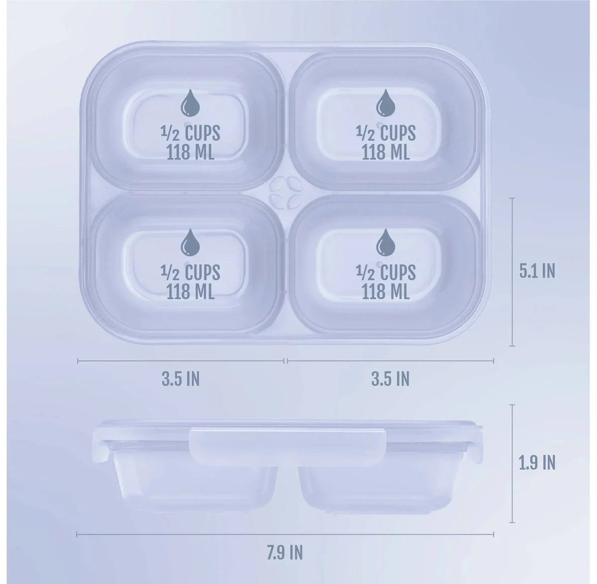 Ello 4 Compartment Snack Food Storage Container Set
