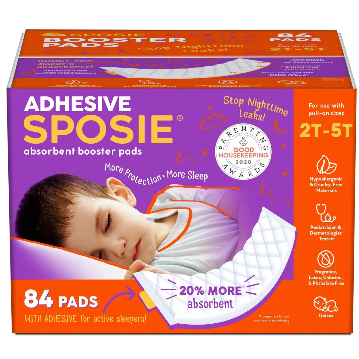 Sposie Overnight Diaper Booster Pads - 84 Count