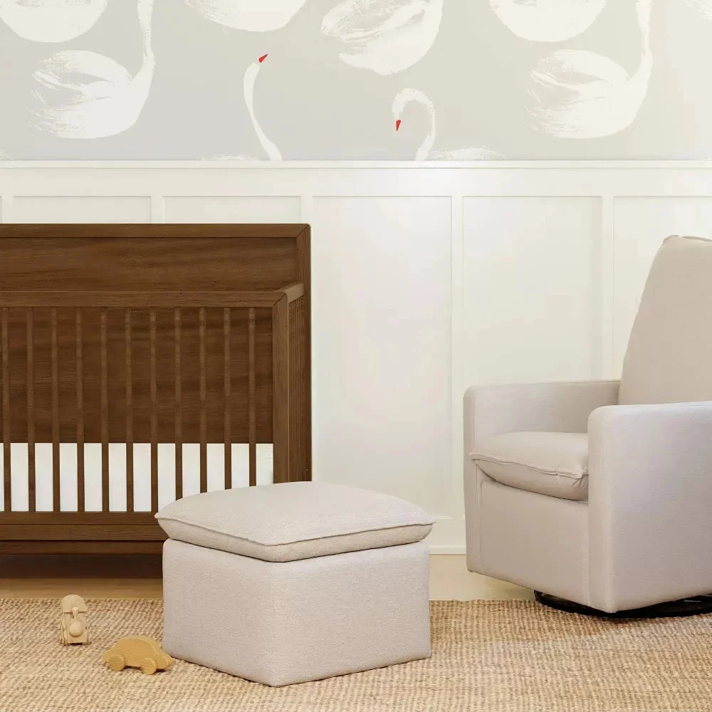Babyletto Cali Storage Eco-Weave Ottoman - Performance Beach