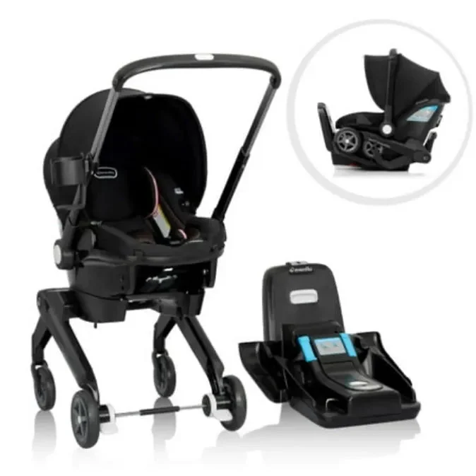 Evenflo Shyft DualRide with Carryall Storage Infant Car Seat and Stroller Combo (Ayer Pink)