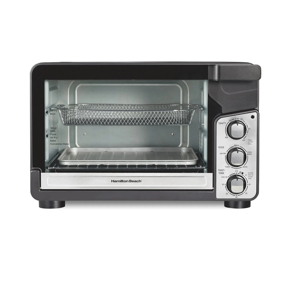 Hamilton Beach Easy View XL Toaster Oven With Sure-Crisp Air Fry, 1750W