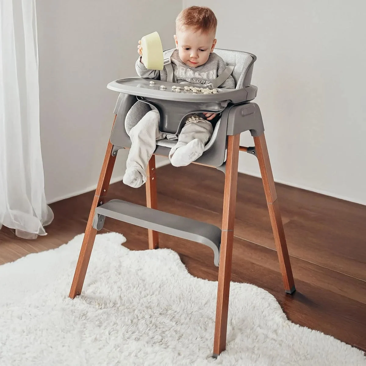 Fodoss Convertible Baby High Chair - Grey
