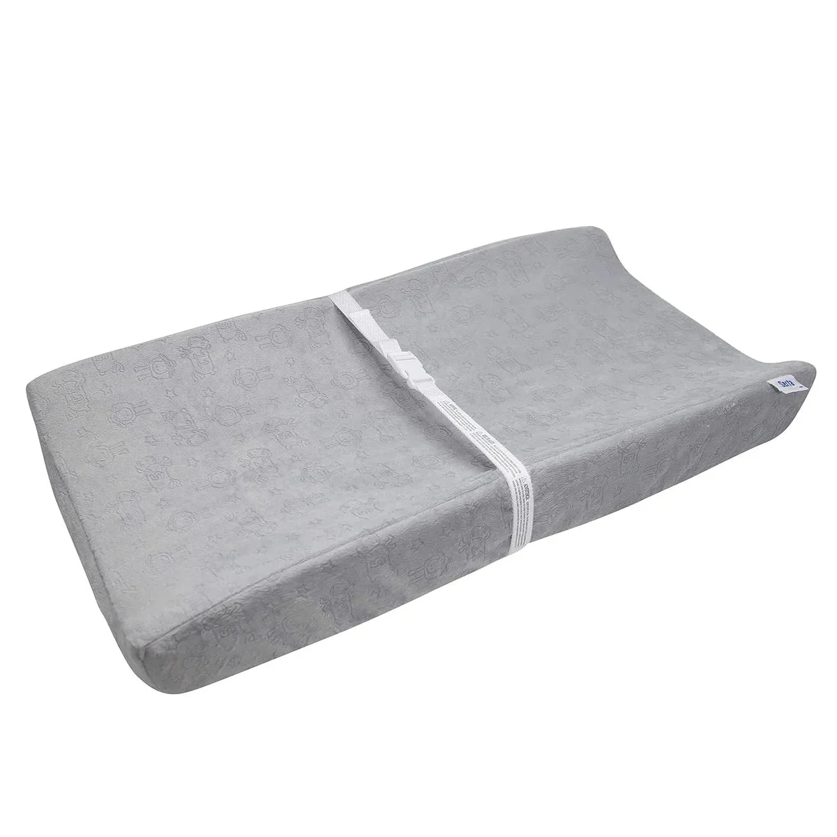 Delta Children Contoured Changing Pad with Plush Cover - Grey