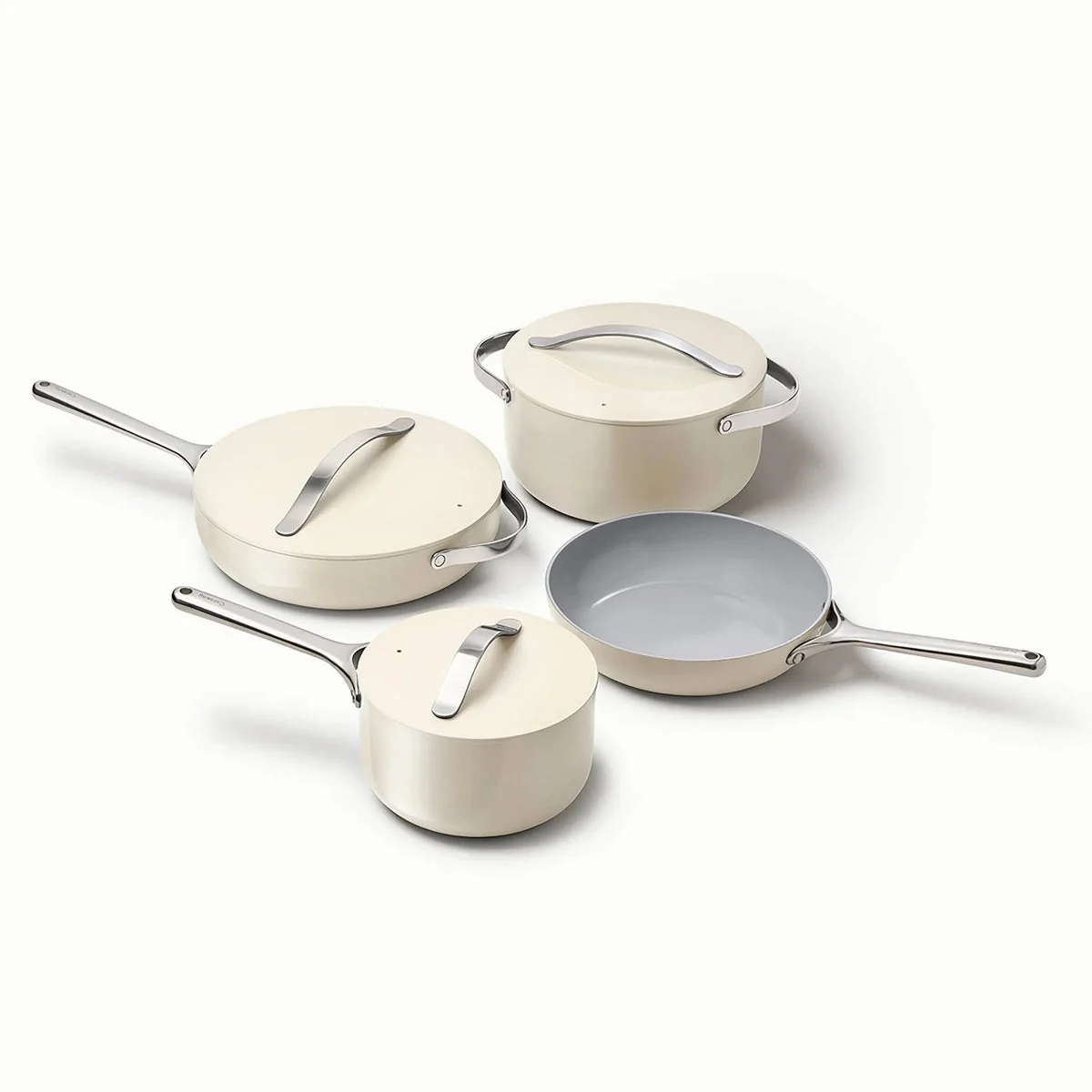 Caraway 12-Piece Non-Stick Ceramic Cookware Set - Cream