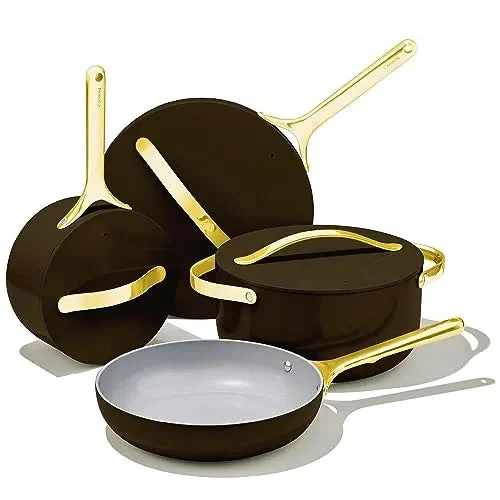 Caraway 12-Piece Non-Stick Ceramic Cookware Set - Black