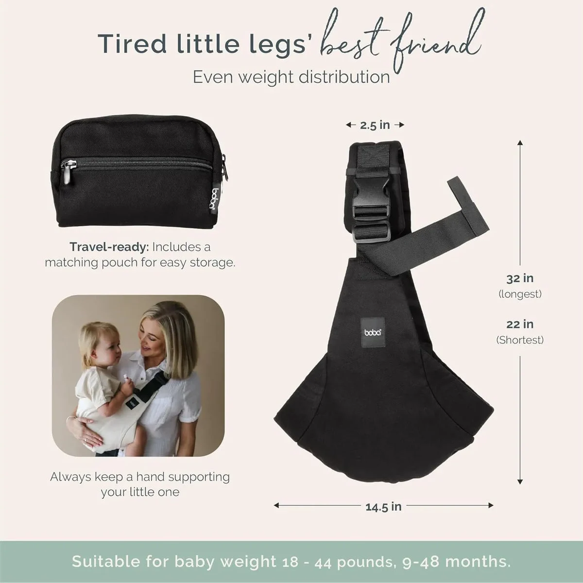 Boba Toddler Side Sling Carrier - Houndstooth