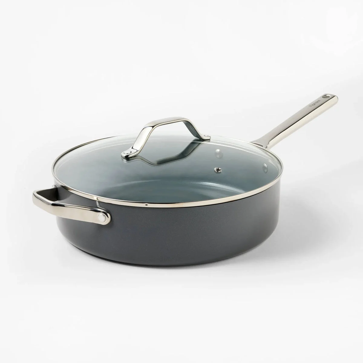 Figmint 5qt Nonstick Ceramic Coated Aluminum Saute Pan- Dark Gray