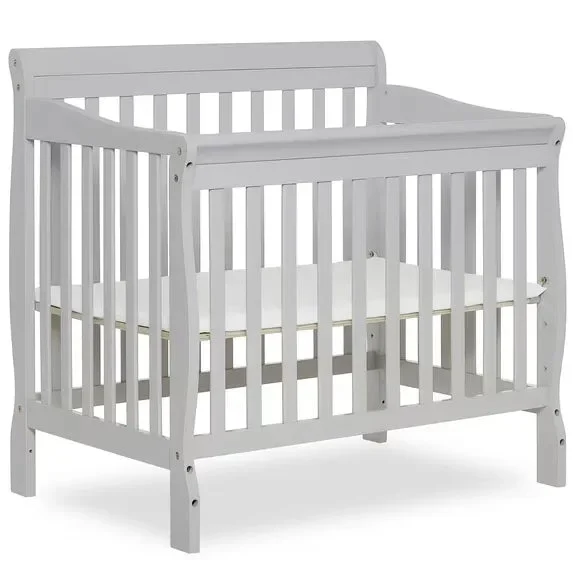 Dream On Me Aden 4-in-1 Convertible Mini Crib - Mystic Gray