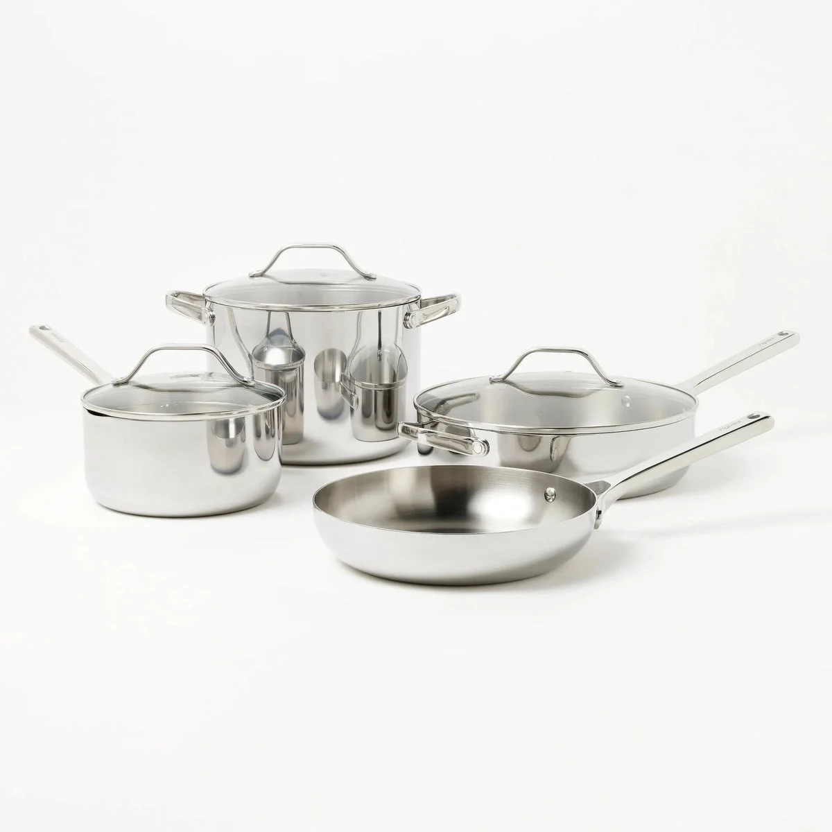 Figmint 7pc Stainless Steel Cookware Set Silver - ™