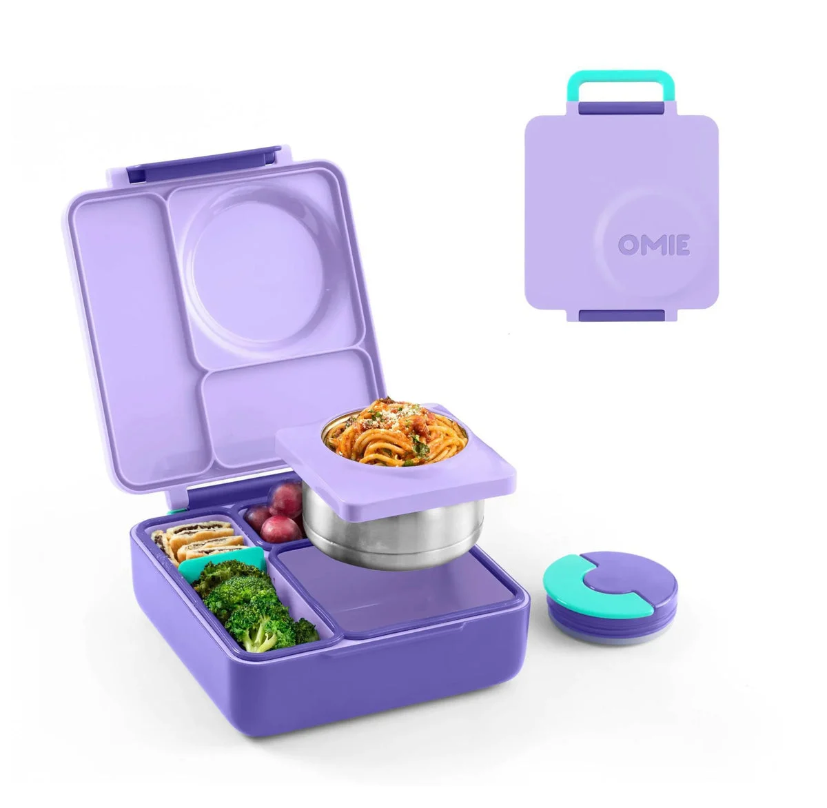 OMIE Insulated Bento Lunch Box with Leakproof Thermos - Plum