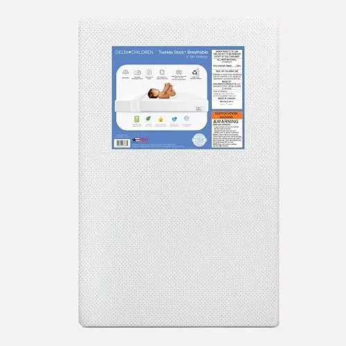 Delta Children Breathable Mini Crib Mattress - White