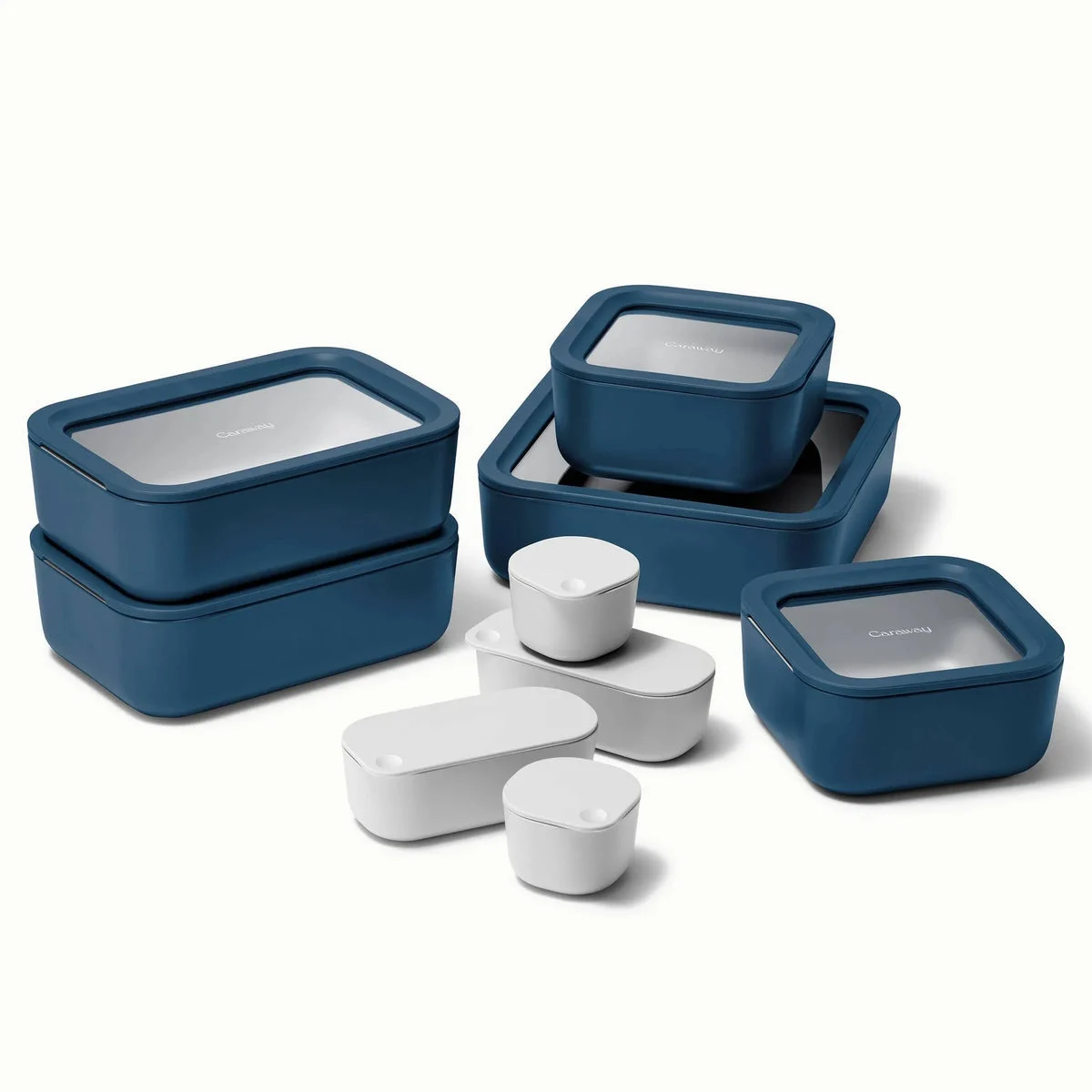 Caraway 23-piece Glass Food Storage Set - Navy