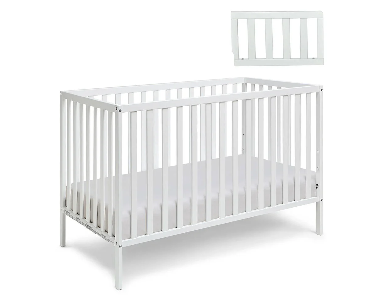 Suite Bebe Palmer Island 3-in-1 Convertible Crib and Guardrail - White