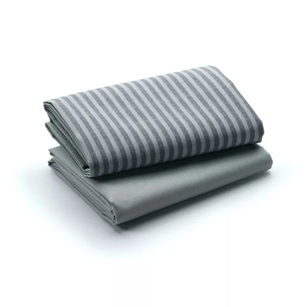 Graco Fitted Playard Sheets - Stripes & Grey 2 Pack
