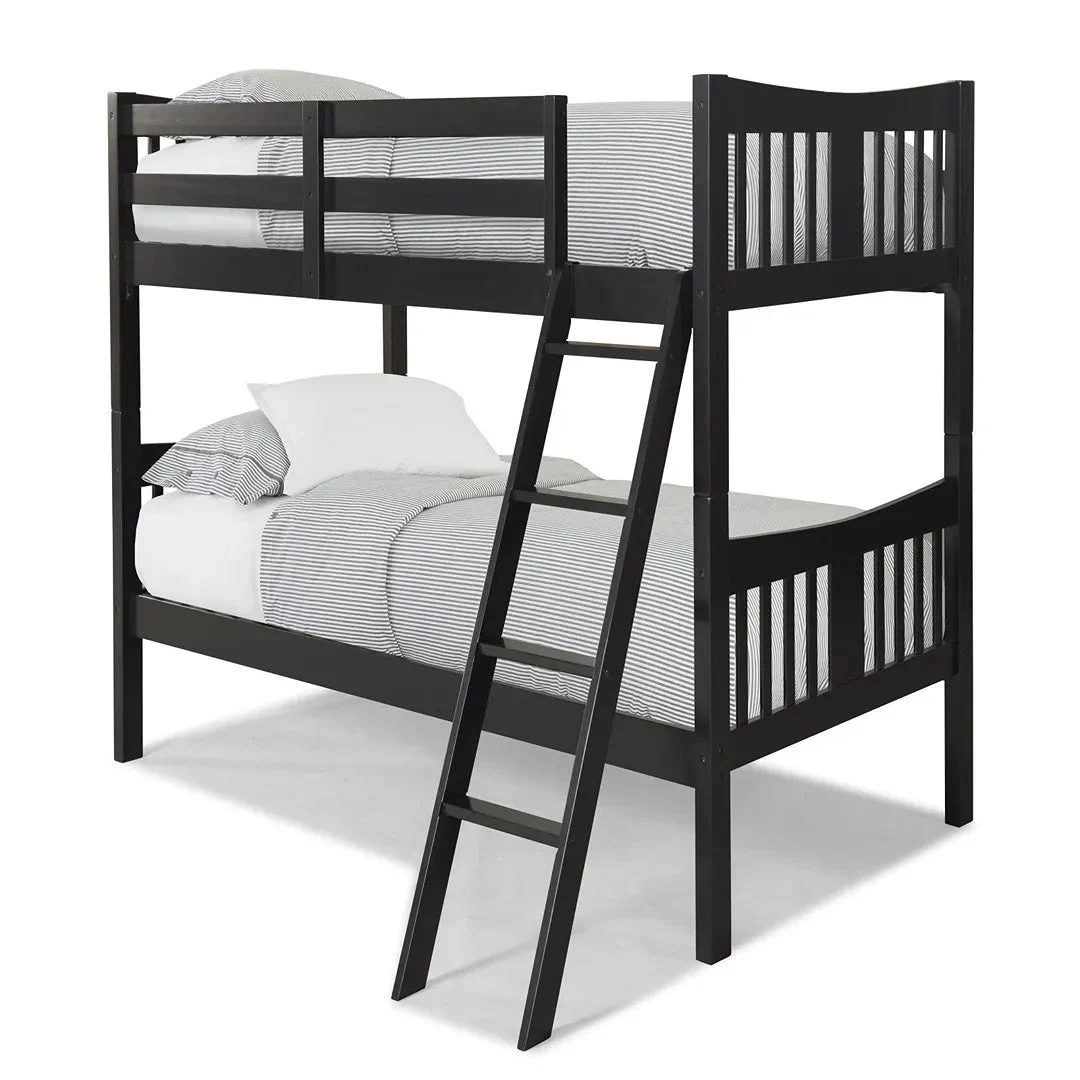 Storkcraft Caribou Twin Over Twin Bunk Bed - Black