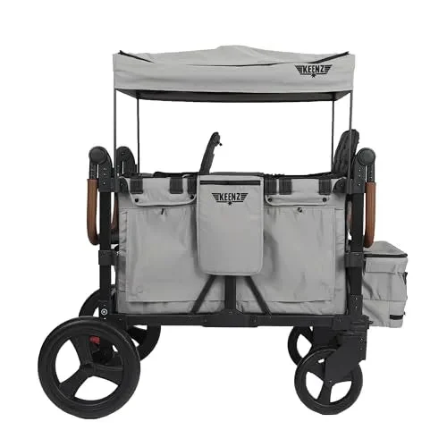 Keenz VYOO2 Stroller Wagon with Canopy 2 Seater - Grey