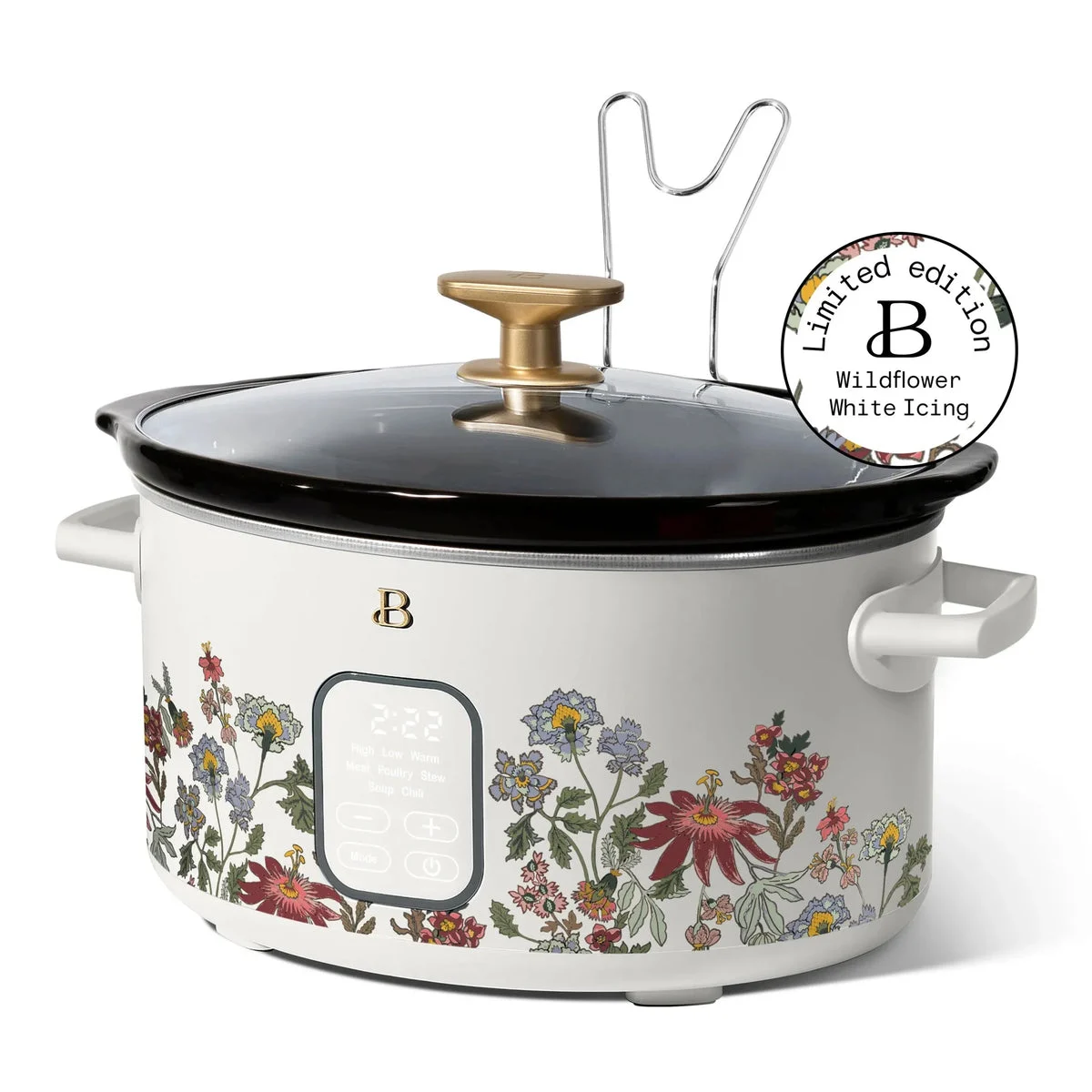 Beautiful Programmable 6 Qt Slow Cooker - Wildflower White Icing