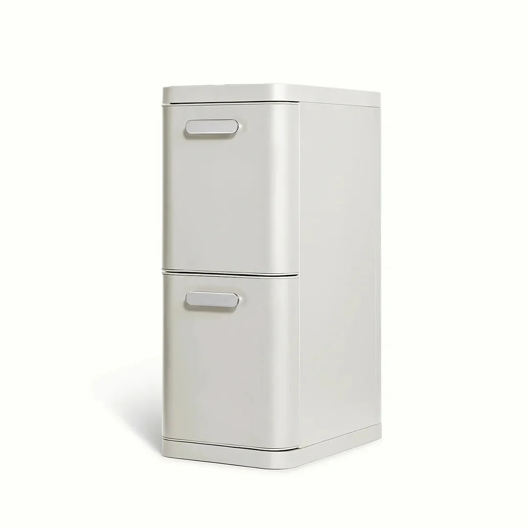 Caraway 45L 2-Drawer Recycling Bin - Stone