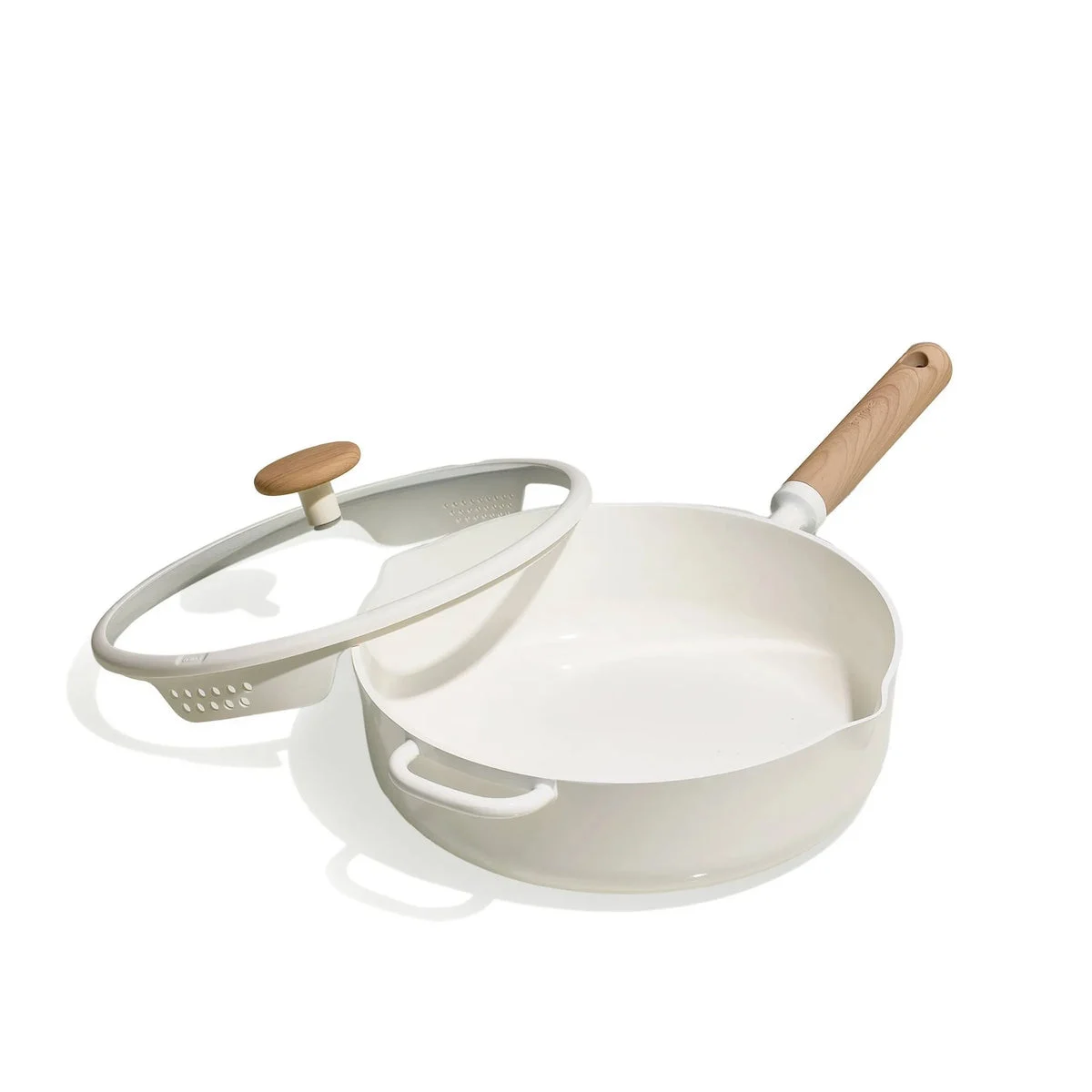 Carote 5qt Ceramic Nonstick Saute Pan with Lid - Cream