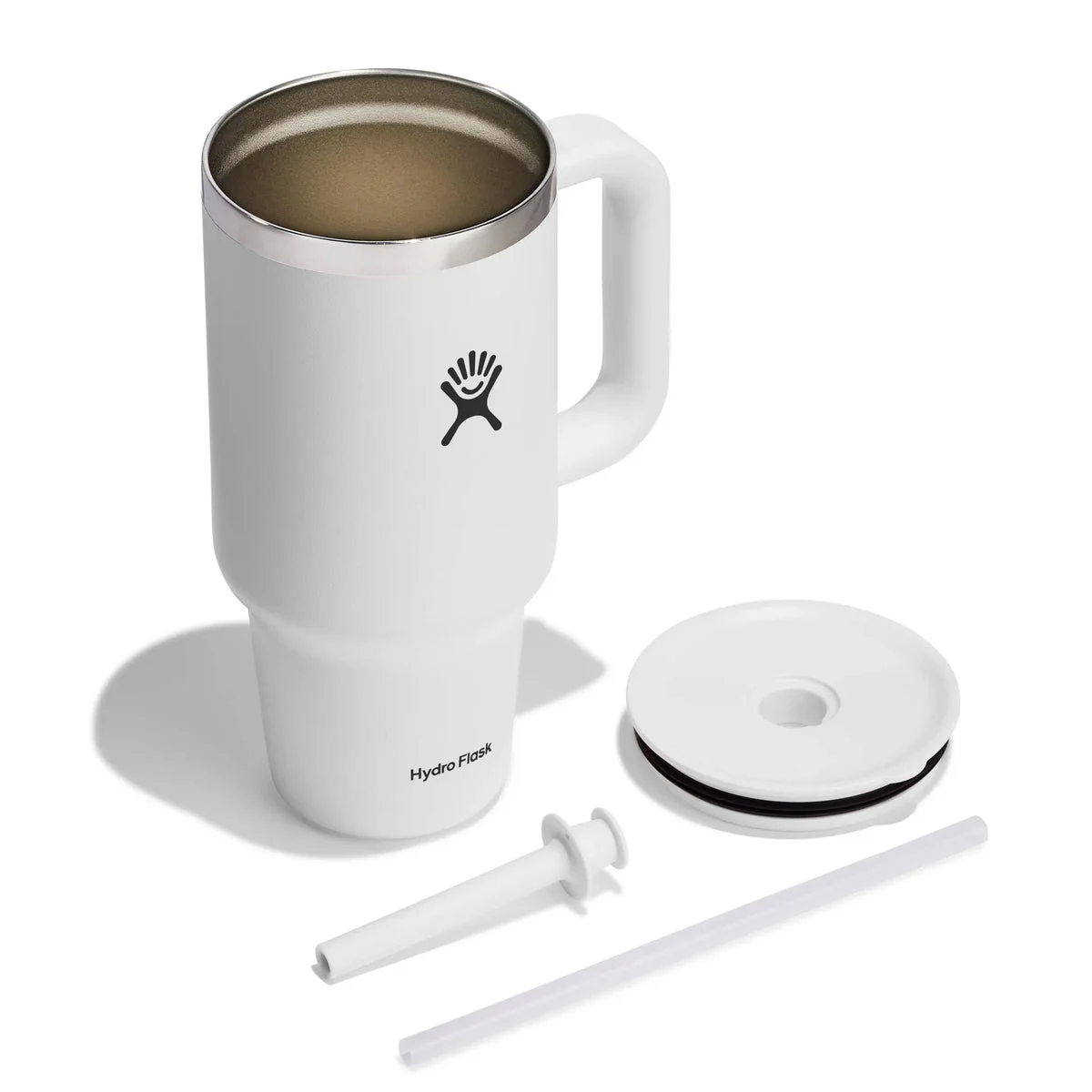 Hydro Flask 32oz Stainless Steel Travel Straw Tumbler - White
