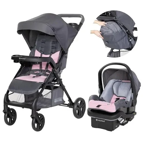 Baby Trend Passport® Cargo Stroller Travel System with EZ-Lift™ PLUS Infant Car Seat, Pink Bamboo Travel System Pink Bamboo