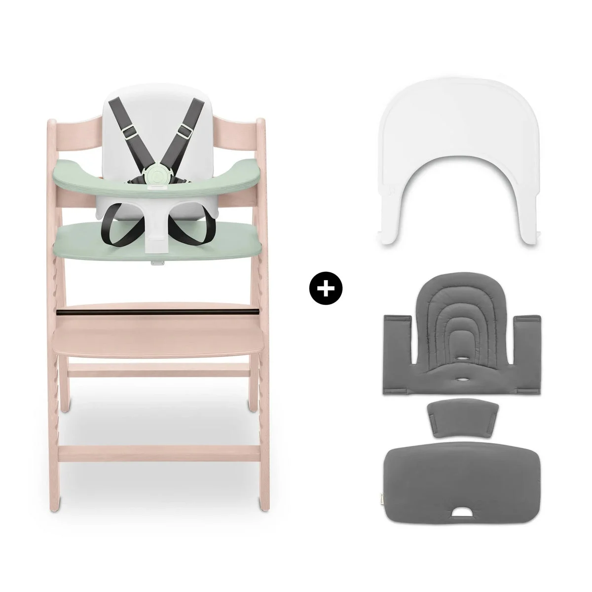 hauck High Chair and Cushion - Whitewashed Mint
